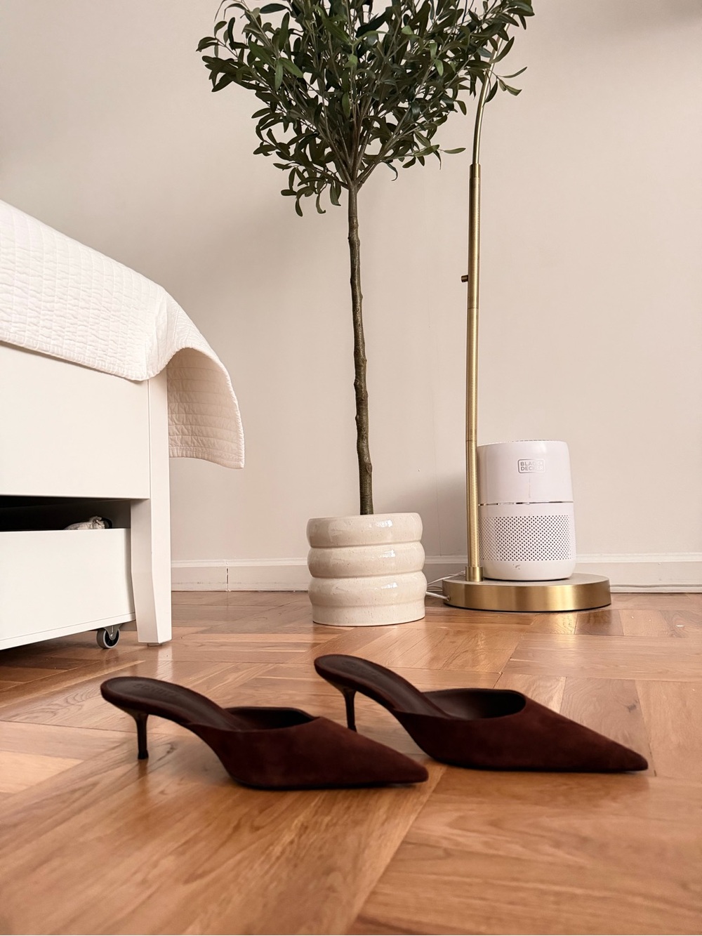 SCHUTZ Brown Suede Pointed-Toe Mules - Picture 3 of 8